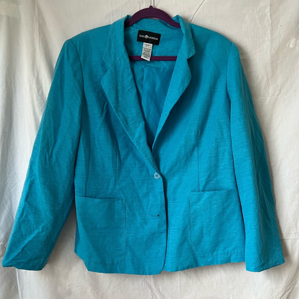 bright blue blazer